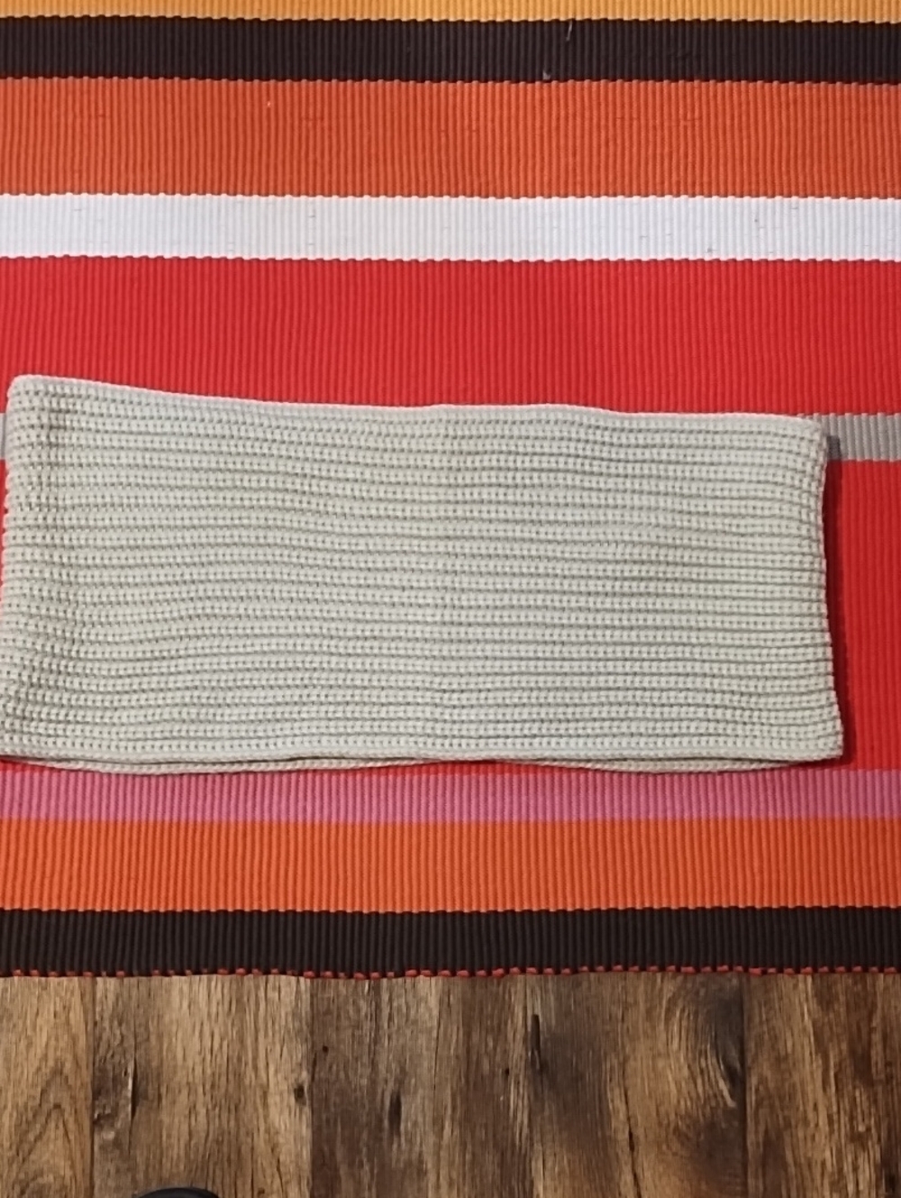 Neutral Cream Knit Infinity Scarf Wrap - Stylish Everyday Layer EUC.